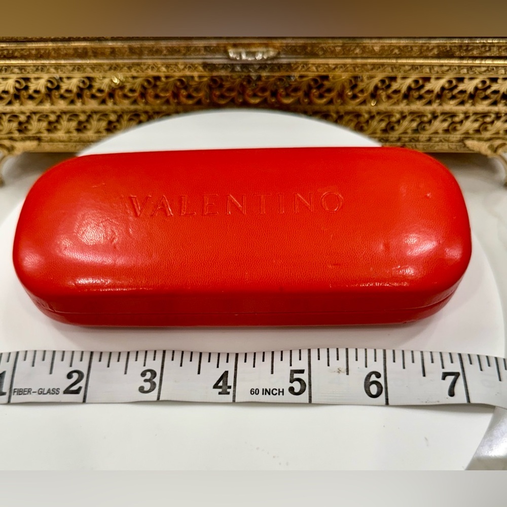 Valentino - Red Leather-Covered Hinged Eyeglass/Sunglass/Eyewear Hard-Case VGUC - Picture 13 of 15
